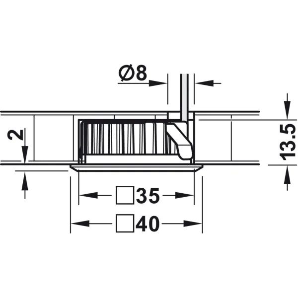 Recess mounted housing, for Häfele Loox3 and Häfele Loox5 LED drill hole Ø35mm