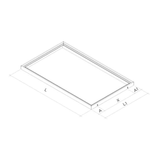 Shelf frame with 1 LED MODUS D500/520mm, W450-599mm, dark brown metallic