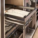 Drawer with wire basket W600mm with soft closing, gray anthracite