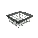 Drawer with wire basket W800mm with soft closing, gray anthracite
