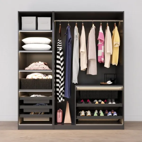 Drawer with metal basket W800mm with soft closing, gray anthracite