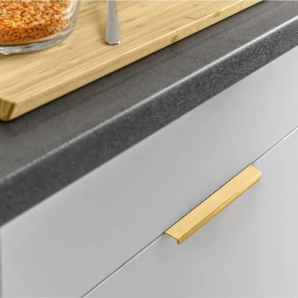 Profile handle HEXI, screw fixing, CC192mm L225mm polished gold 