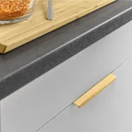 Profile handle HEXI, screw fixing, CC96mm L150mm polished gold 