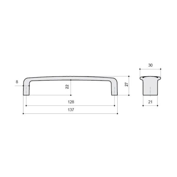 Handle CC128mm L137mm aged bronze