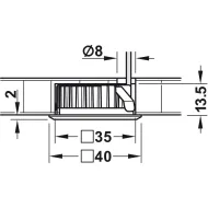 Recess mounted housing, for Häfele Loox3 and Häfele Loox5 LED drill hole Ø35mm