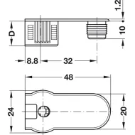 Jungtis RAFIX 20x14,2mm, balta S19mm,