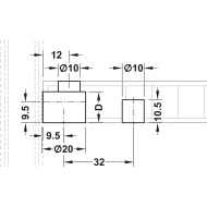 Connector housing, Rafix 20 system, with dowel, plastic