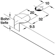Connector housing, Rafix 20 system, with dowel, plastic