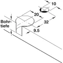Connector housing, Rafix 20 N system, without dowel, zinc alloy, with ridge