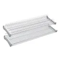 Dish rack, W600mm, double-level, 4 top mounted fasteners, w/out aluminum rods