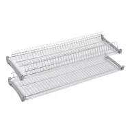 Dish rack, W600mm, double-level, 4 top mounted fasteners, w/out aluminum rods