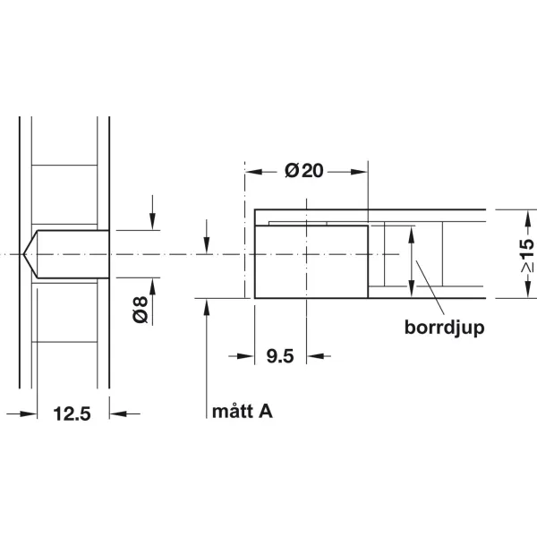 Jungtis ONEFIX 20x15mm, 8x12,5mm, pilka