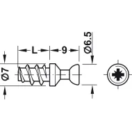 Varžtas RAFIX M20 6,5x7,5mm,