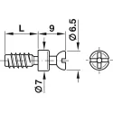 Connecting bolt, S20, Rafix 20 system, for drill hole Ø5mm