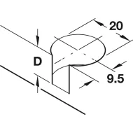 Connecting bolt, Häfele Rafix S20, with M6 thread