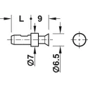 Supporting pin, For drill hole Ø5mm, for plug fitting