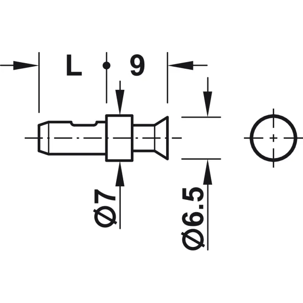 Varžtas RAFIX be sriegio Ø5x20mm,