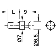 Varžtas RAFIX be sriegio Ø5x20mm,