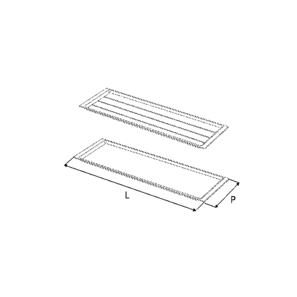 Tray for dish rack W450mm plastic transparent