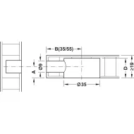 Ekscentrikas MAXIFIX Ø35mm, H15mm, SW6 plokštei nuo 19mm, matinis, šešiakampis