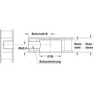 Connecting bolt, S35mm, Maxifix system, with M6 or M8 thread