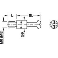 Sąvarža MAXIFIX B55mm, 9,5x48,5mm, sriegis M8