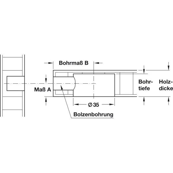 Sąvarža MAXIFIX B55mm, 9,5x48,5mm, sriegis M8