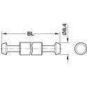 Double-ended bolt, Maxifix system, for Ø8.4mm holes