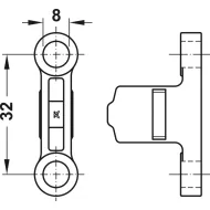 Front fixing brackets Matrix Box P Plus, for screw fixing with Varinata euro screws