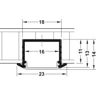 Profilis LED juostai įfrezuojamas PF3 L2500mm, aliuminis