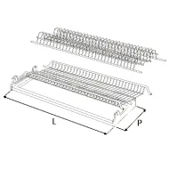 Dish rack 2 parts with frame W900mm stainless steel