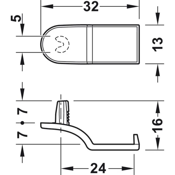 Rear panel connector, Häfele Ixconnect RPC D 5/24, for wooden drawers
