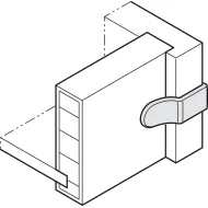 Rear panel connector, Häfele Ixconnect RPC D 5/24, for wooden drawers