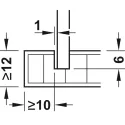 Rear panel connector, Häfele Ixconnect RPC G 13/20, for press fitting into the groove