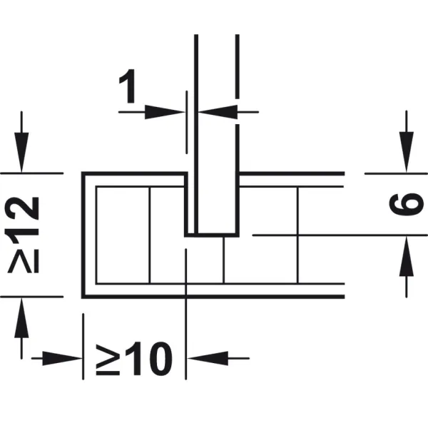 Rear panel connector, Häfele Ixconnect RPC G 13/20, for press fitting into the groove