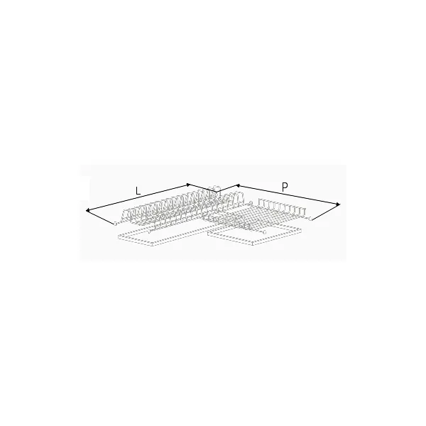 Dish rack corner 600x600mm stainless steel