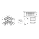 Dish rack corner 600x600mm stainless steel