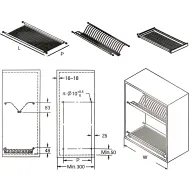 Dish rack 2-piece W700mm stainless steel