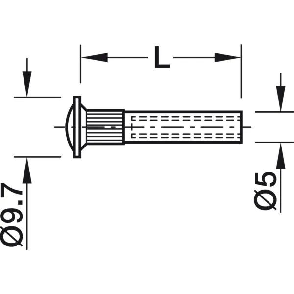 Threaded sleeve, with M4 thread, milled, PZ2 cross slot and flat blade