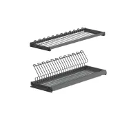 Dish rack 2-part with frame and tray W600mm titanium