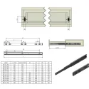 Ball bearing runners L600mm H45mm, full extension
