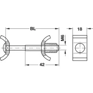 Clamp for table top Ø35x100mm