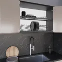 Džiovykla 2-jų dalių su rėmu ir padėkliuku P900mm, titanium