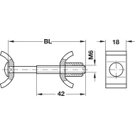 Worktop connector, tragfix-normal