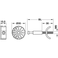Worktop connector, Maxifix Ø35mm