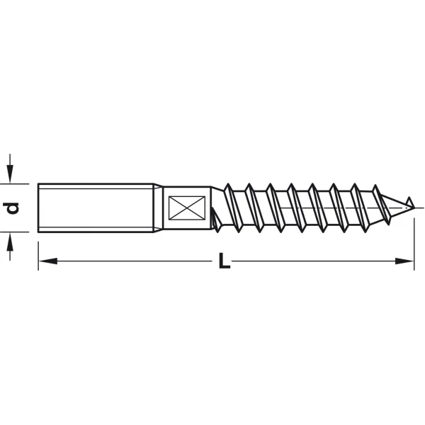 Wood to metal dowels, Without drive
