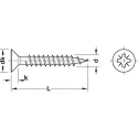 Chipboard screw, Hospa, countersunk head, PZ, fully threaded, 1000 pcs
