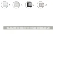 Ventilation grill aluminum 23.5x375mm white