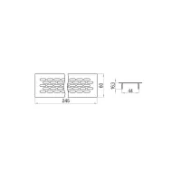 Grotelės ventiliacinės aliuminis 60x245mm, aliuminis