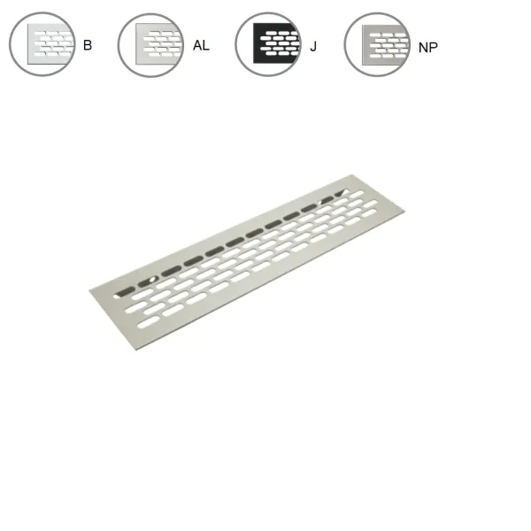 Ventilation grill aluminum 60x245mm white